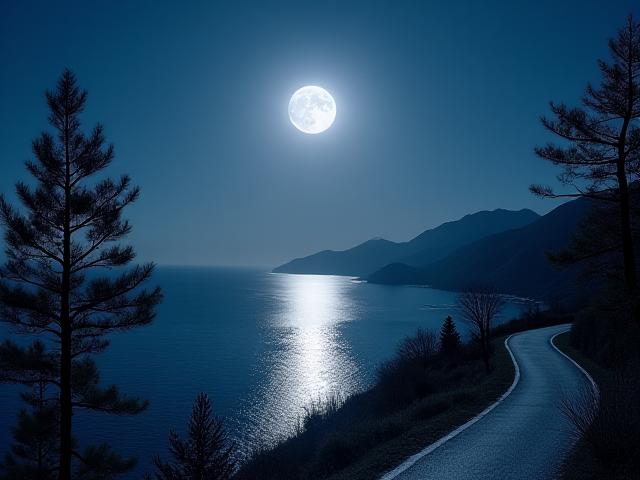 달빛이 비치는 해운대 달맞이길 문탠로드 야경