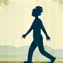 호흡에 맞춰 발걸음을 내딛는 사람 일러스트